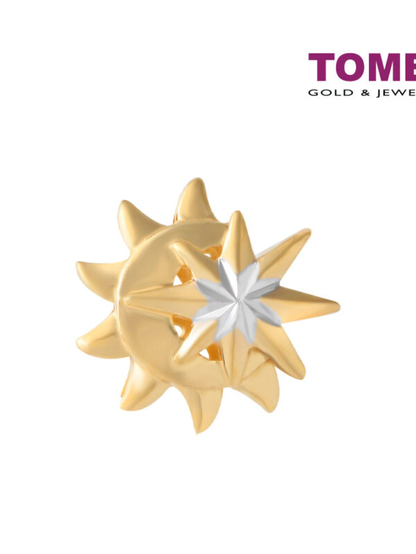 TOMEI Star and Moon Charm, Yellow Gold 916