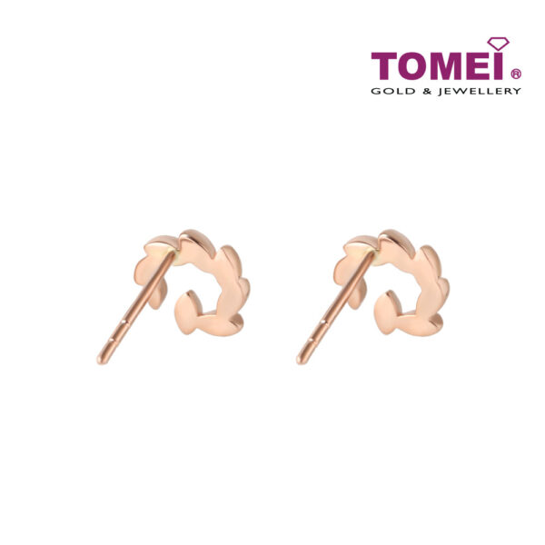TOMEI Rouge Collection, Foliage in Circularity Earrings, Rose Gold 750 (WQ11-DS)
