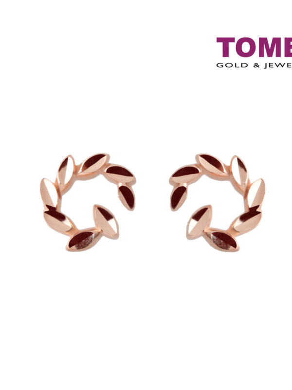 TOMEI Rouge Collection, Foliage in Circularity Earrings, Rose Gold 750 (WQ11-DS)