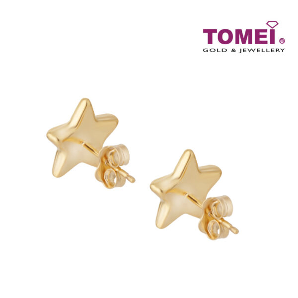 TOMEI Star Stud Earrings, Yellow Gold 916