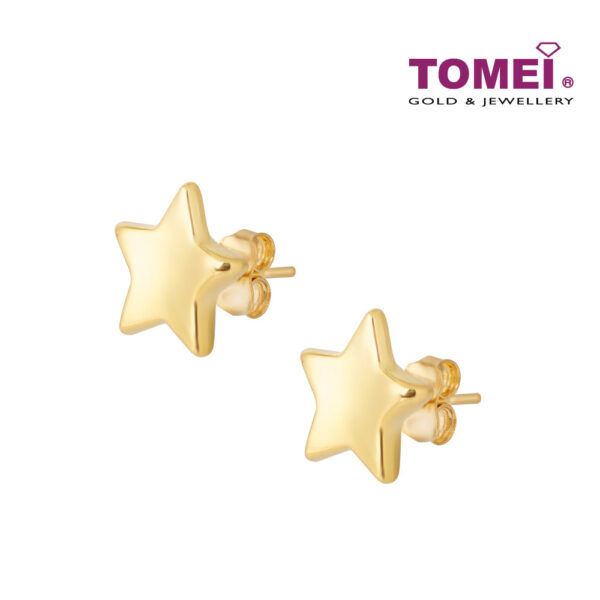 TOMEI Star Stud Earrings, Yellow Gold 916