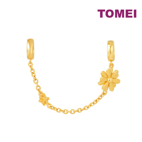 TOMEI Tied Flowers Charm, Yellow Gold 916