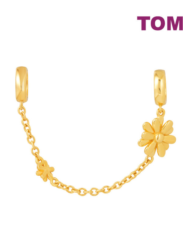 TOMEI Tied Flowers Charm, Yellow Gold 916