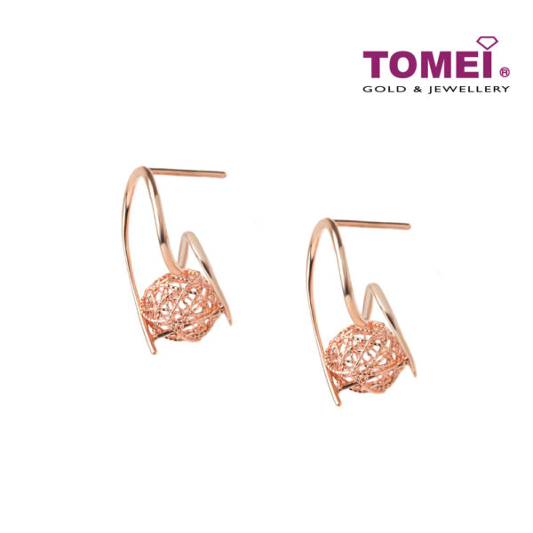 TOMEI Rouge Collection, Luxuriated in Magnolious Splendour Earrings, Rose Gold 750