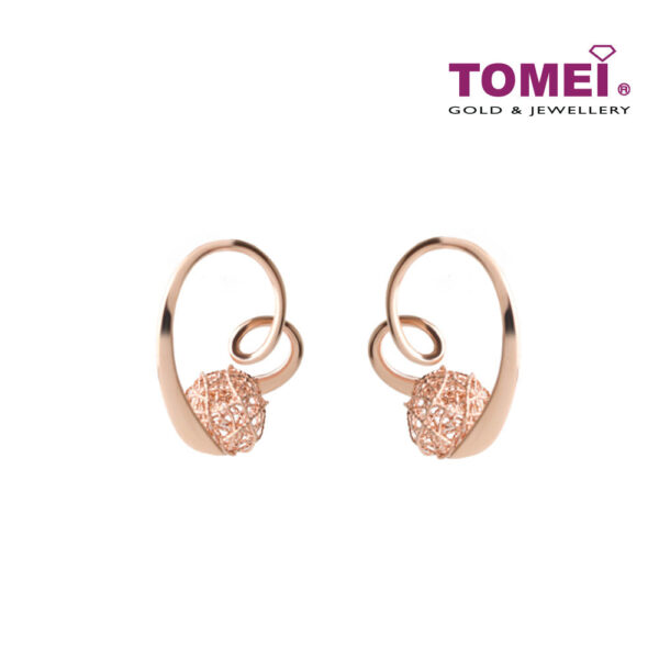 TOMEI Rouge Collection, Luxuriated in Magnolious Splendour Earrings, Rose Gold 750