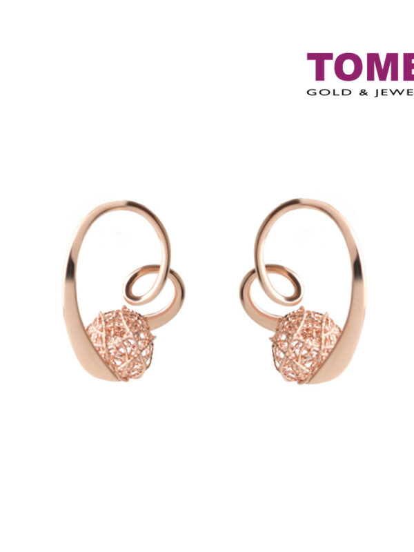 TOMEI Rouge Collection, Luxuriated in Magnolious Splendour Earrings, Rose Gold 750