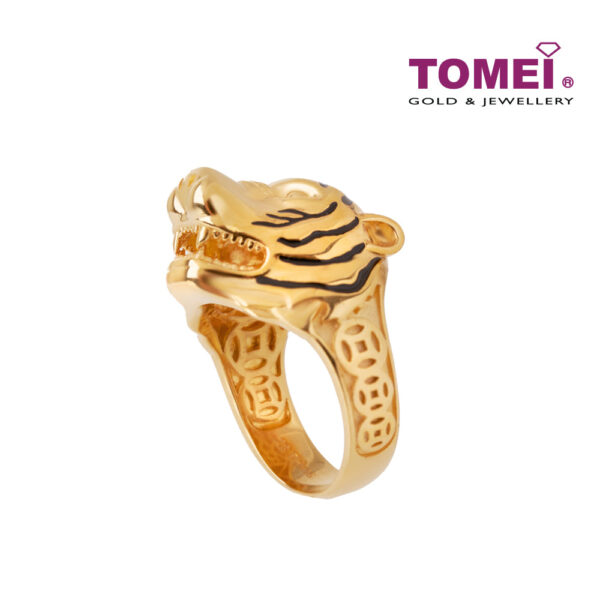 TOMEI Tiger Ring, Yellow Gold 916