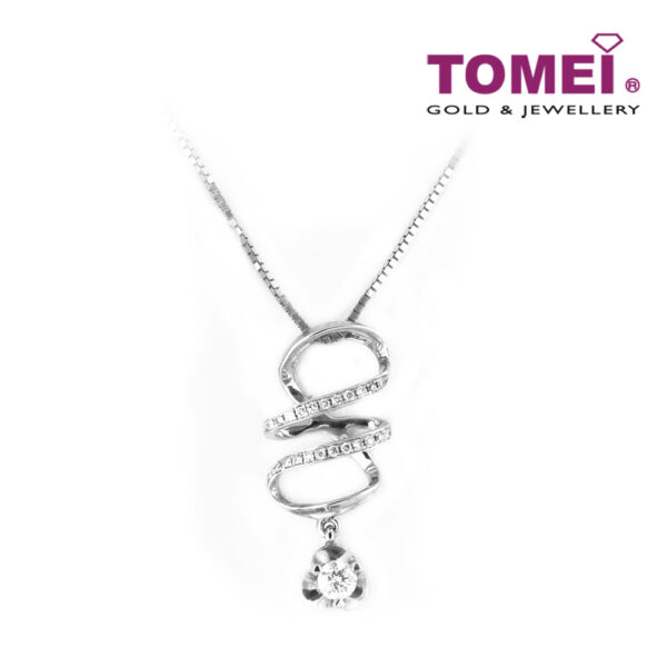 TOMEI Whimsicality in Glamorous Sparks Pendant Set, Diamond White Gold 375