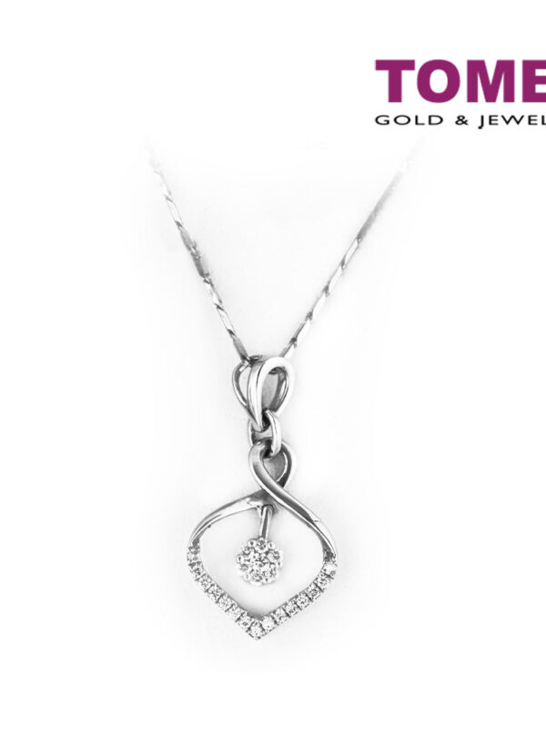 TOMEI Sparks of Bedazzling Lustre Pendant Set, Diamond White Gold 375 (P1592V)