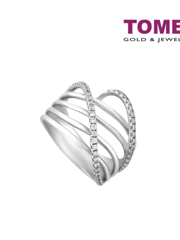 TOMEI Ring, Diamond White Gold 375 (R1997)