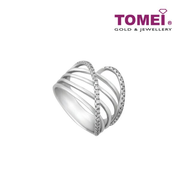TOMEI Ring, Diamond White Gold 375 (R1997)