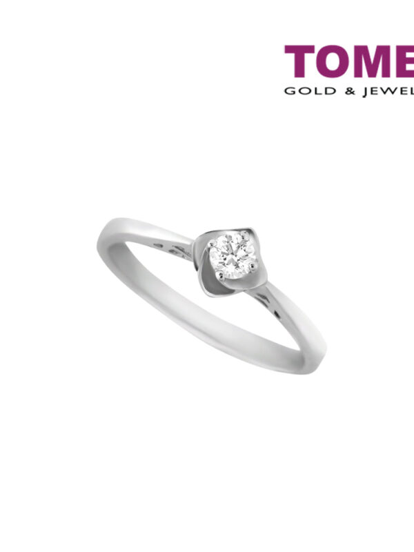 TOMEI Stylishly Timeless Ring, Diamond White Gold 375 (R2389)