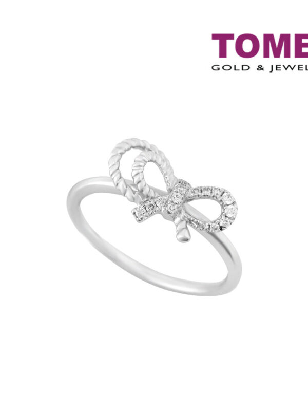 TOMEI Ribband in Bedazzling Pizzazz Ring, Diamond White Gold 375 (R073691)