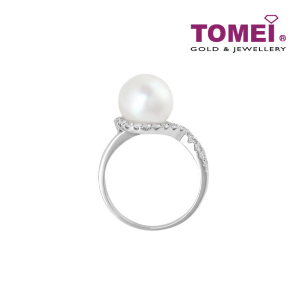 TOMEI Ring, Diamond Pearl White Gold 750