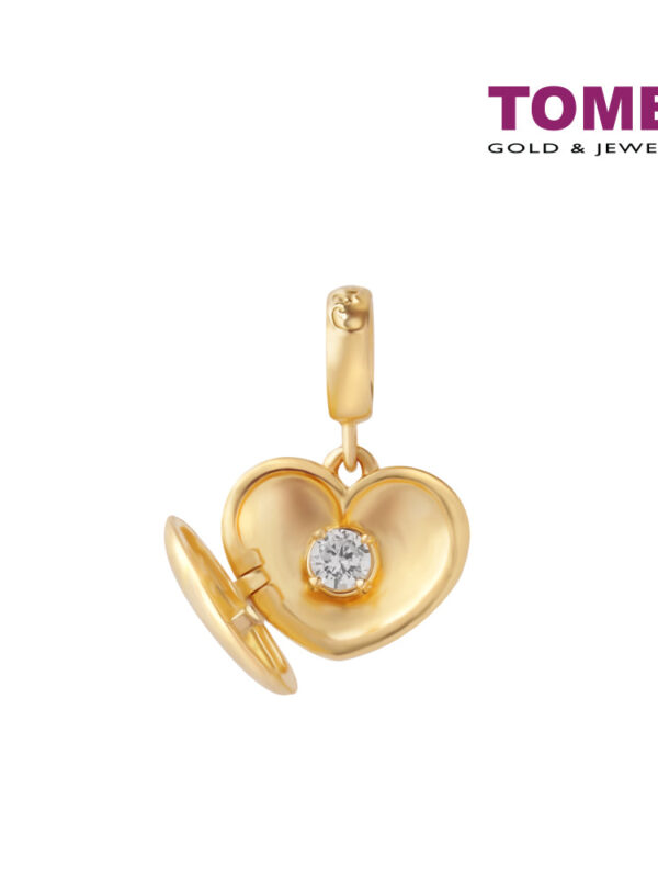 TOMEI Shining From My Shaking Heart Charm, Yellow Gold 916