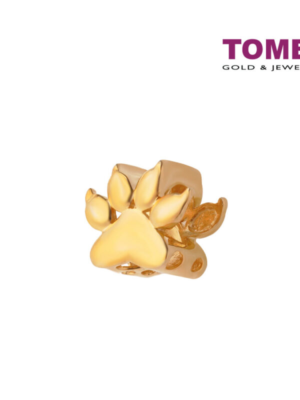 TOMEI Tiger Footprint Charm, Yellow Gold 916