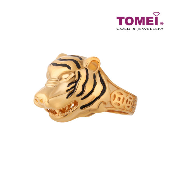 TOMEI Tiger Ring, Yellow Gold 916