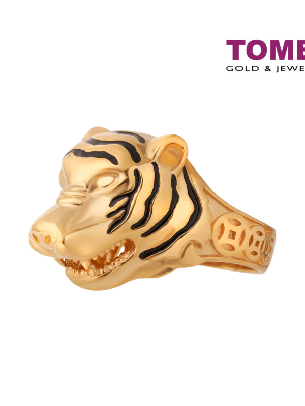 TOMEI Tiger Ring, Yellow Gold 916