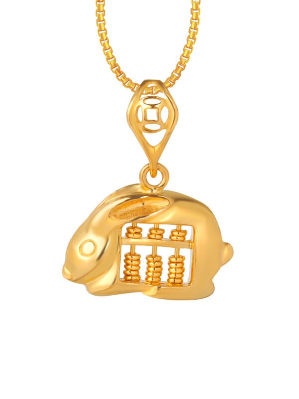 TOMEI Rabbit Abacus Pendant, Yellow Gold 916