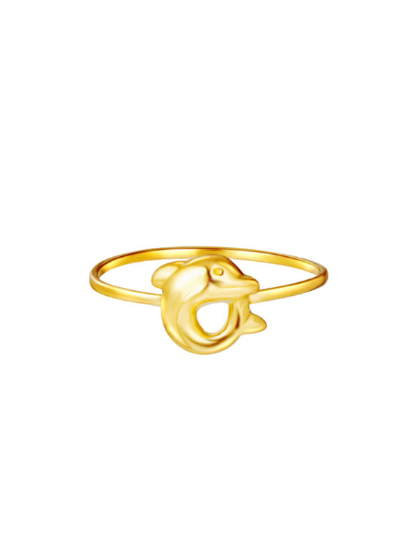 TOMEI [Online Exclusive] Playful Dolphin Ring, Yellow Gold 916