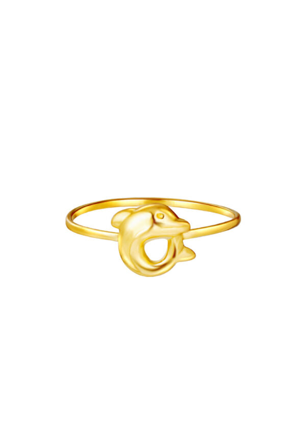 TOMEI [Online Exclusive] Playful Dolphin Ring, Yellow Gold 916