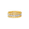 TOMEI Tri-Row Full Beads Ring, Yellow Gold 916
