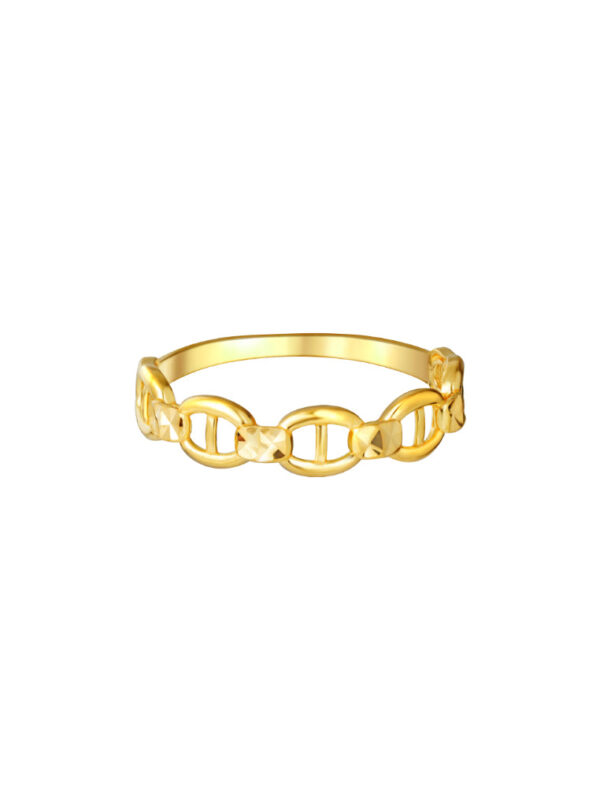 TOMEI Strong Linked Ring, Yellow Gold 916