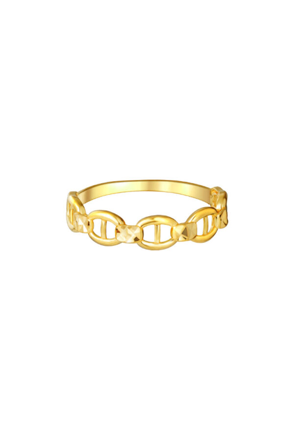 TOMEI Strong Linked Ring, Yellow Gold 916