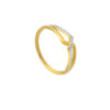 TOMEI Dual-Tone Criss Cross Ring, Yellow Gold 916