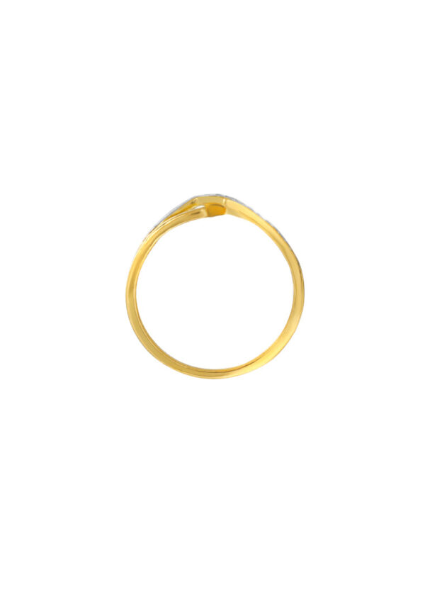 TOMEI Dual-Tone Criss Cross Ring, Yellow Gold 916
