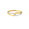 TOMEI Dual-Tone Criss Cross Ring, Yellow Gold 916