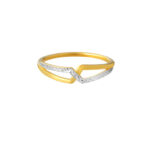 TOMEI Dual-Tone Criss Cross Ring, Yellow Gold 916