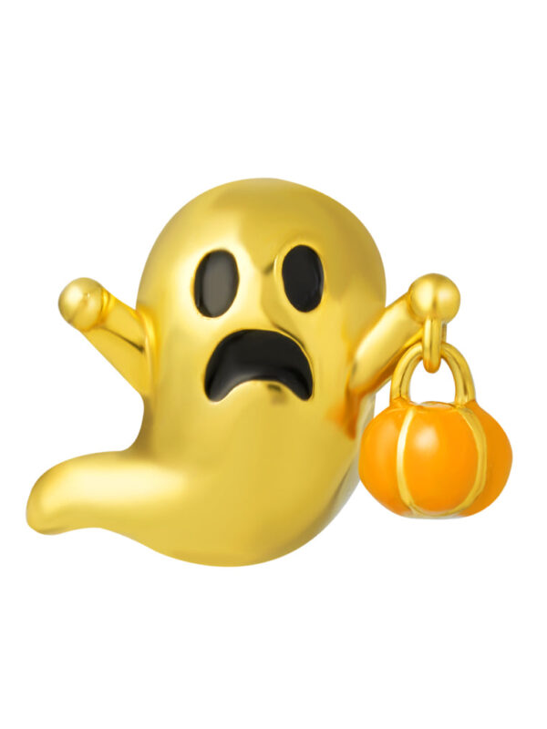 TOMEI Spooky Ghost with Pumpkin, Yellow Gold 916