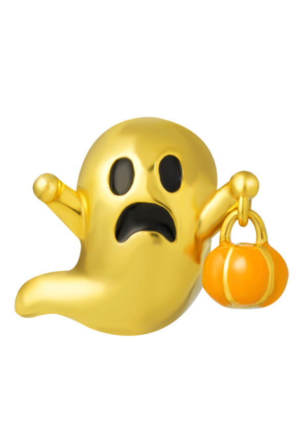 TOMEI Spooky Ghost with Pumpkin, Yellow Gold 916