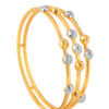 TOMEI Three Rows Laser Balls Bangle, Yellow Gold 916