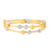 TOMEI Three Rows Laser Balls Bangle, Yellow Gold 916