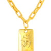 TOMEI Tiger & Fu Necklace, Yellow Gold 999 (5D)