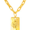 TOMEI Tiger & Fu Necklace, Yellow Gold 999 (5D)