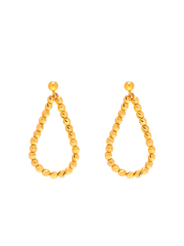 TOMEI Vogue Drop Beads Earrings, Yellow Gold 916