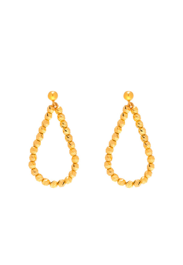TOMEI Vogue Drop Beads Earrings, Yellow Gold 916
