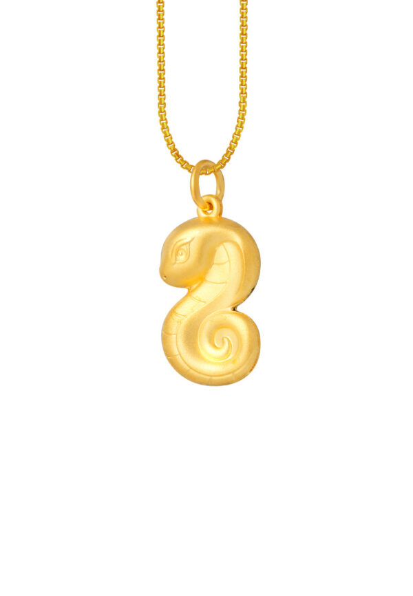 TOMEI Snake Pendant, Yellow Gold 999