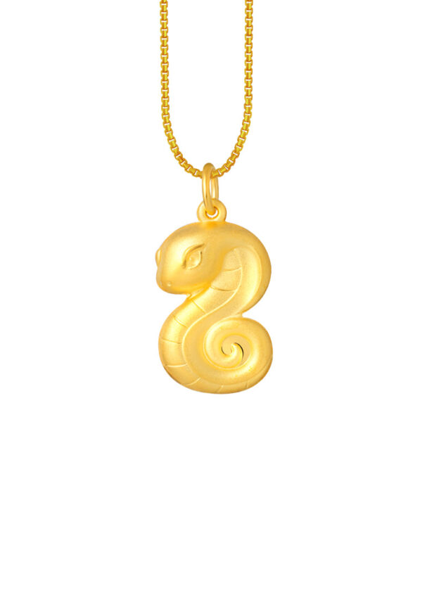 TOMEI Snake Pendant, Yellow Gold 999