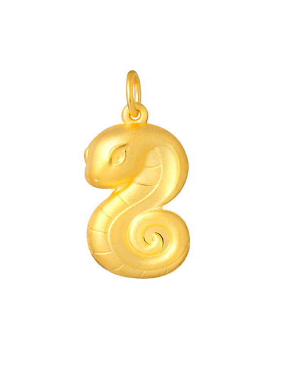 TOMEI Snake Pendant, Yellow Gold 999