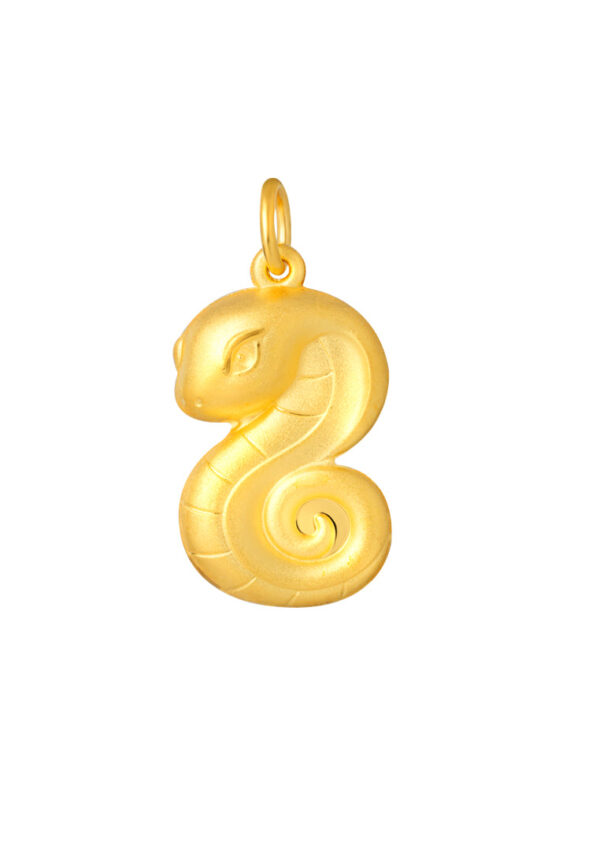 TOMEI Snake Pendant, Yellow Gold 999