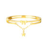 TOMEI Ribbon With Star Bangle, Yellow Gold 999 (5D)