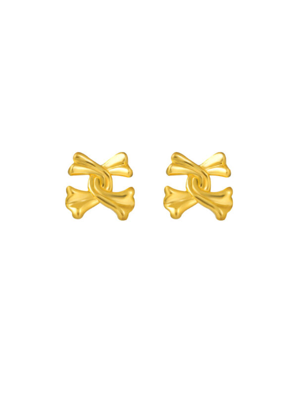 TOMEI Ribbon Earrings, Yellow Gold 916