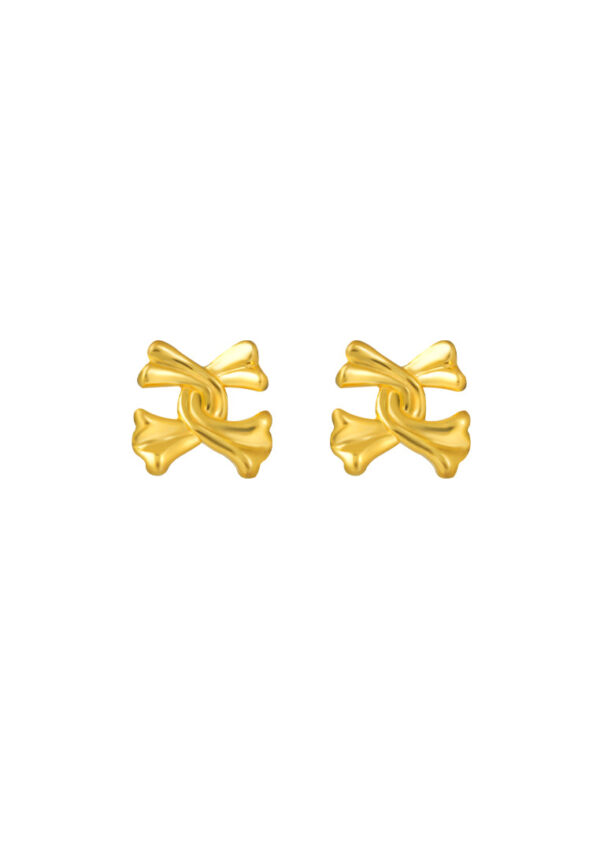 TOMEI Ribbon Earrings, Yellow Gold 916