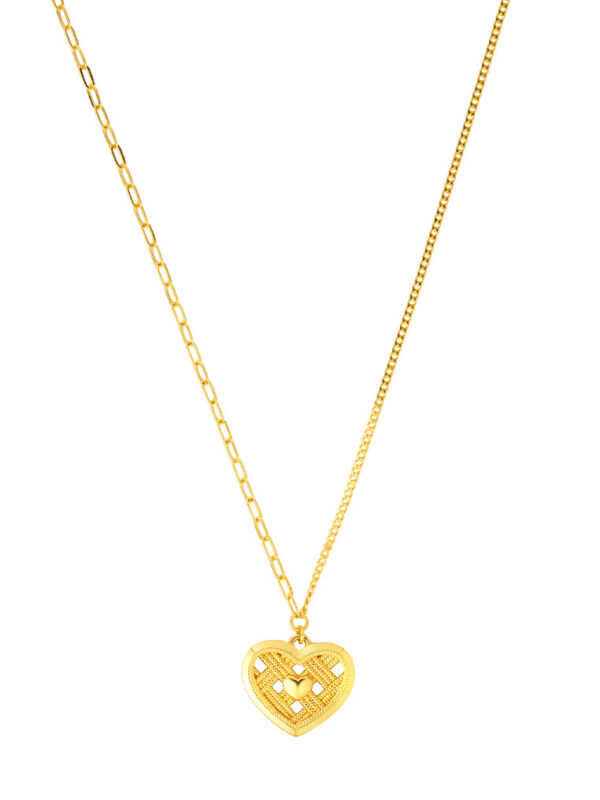 TOMEI X XIFU Wofen-Hearted Necklace, Yellow Gold 999