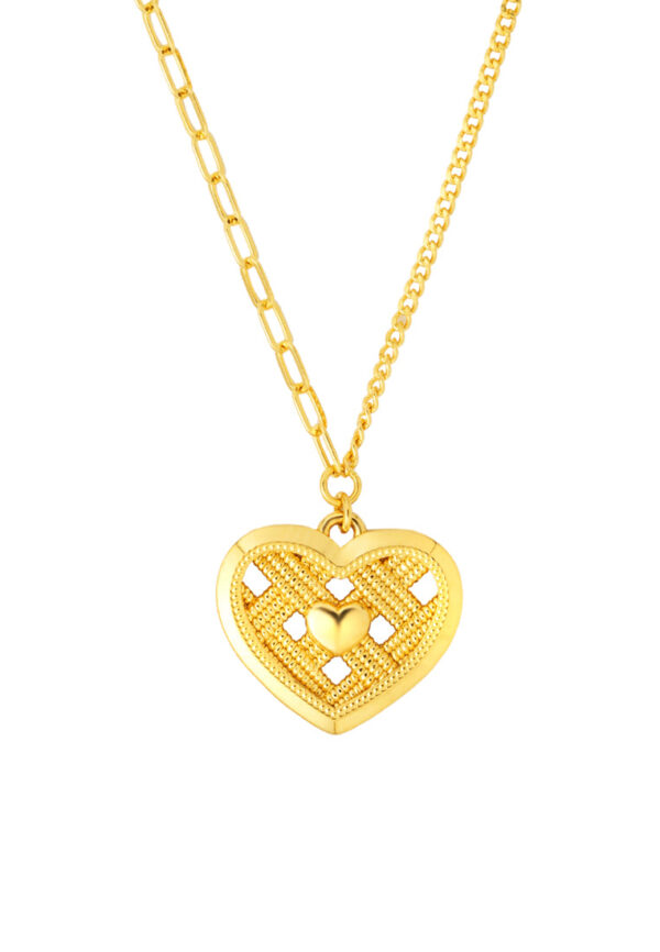 TOMEI X XIFU Wofen-Hearted Necklace, Yellow Gold 999