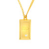TOMEI Single Diamond Cut Goldbar Necklace, Yellow Gold 999